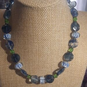 Elegant Blue and Green Glass Choaker.